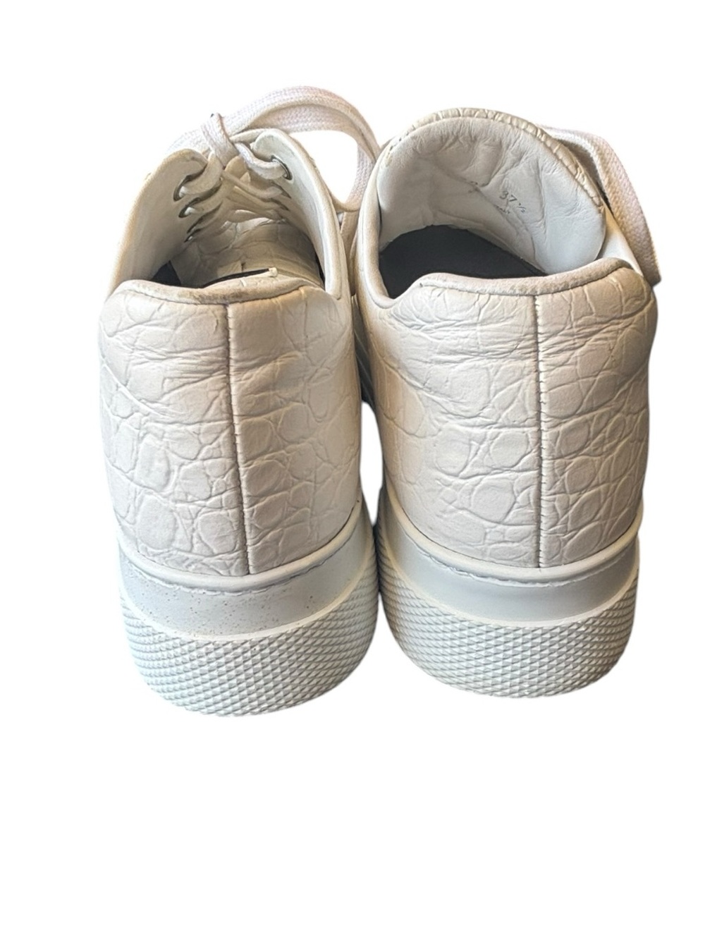 Miu Miu Croc Embossed Embellished Platform Sneakers - Picture 4 of 8